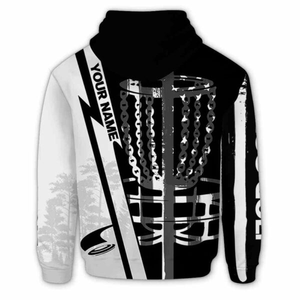 AOPH-U-Hobb-UsFlagBlacAndWhit-Dgof-211125NA10 @ Disc Golf US Flag Black And White-Disc Golf Red Black White Usa Flag Custom Name 3D Hoodie