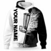 AOPH-U-Hobb-TreeGame-Dgof-211125NA10 @ Disc Golf Tree Game-Disc Golf Black White Tree Custom Name 3D Hoodie