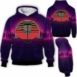 AOPH-U-Hobb-RetrCityThro-Dgof-211125NA10 @ Disc Golf Retro City Throw-Disc Golf Retro City Skyline 3D Hoodie