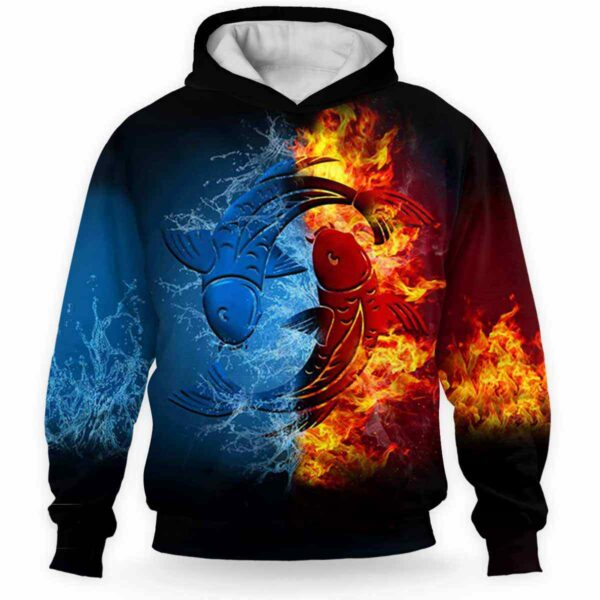 AOPH-U-Age-FireWateZodi-Psc-211129VY10 @ Pisces Fire Water Zodiac-Pisces Fire And Water Zodiac 3D Hoodie