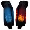 AOPH-U-Age-FireWateZodi-Psc-211129VY10 @ Pisces Fire Water Zodiac-Pisces Fire And Water Zodiac 3D Hoodie
