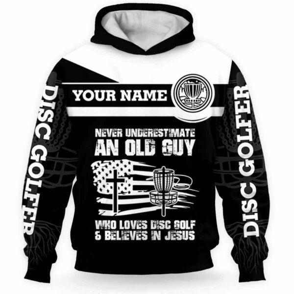 AOPH-U-Hobb-BeliInGod-Dgof-211125NA10 @ Disc Golf Believe In God-Disc Golf Believe In Jesus Custom Name 3D Hoodie