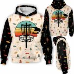 AOPH-U-Hobb-RetrPlay-Dgof-211125NA10 @ Disc Golf Retro Plays-Disc Golf Retro Pattern 3D Hoodie
