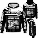 AOPH-U-Job-AlsoBeliInGod-Cef-211124NA10 @ Chef Also Believe In God-Chef Old Man Believe In Jesus Custom Name 3D Hoodie
