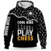 AOPH-U-Hobb-HalfBlacPtn-Css-211291VY10 @ Chess Half Black Pattern-Chess Cool Kids Pattern Custom Name 3D Hoodie