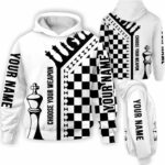 AOPH-U-Hobb-LineChes-Css-211201VY10 @ Line Chessboard-Chess Chessboard Choose Your Weapon Custom Name 3D Hoodie