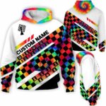 AOPH-U-Hobb-TieDyeFramWhit-Css-211202VY10 @ Chess Tie Dye Frame White-Chess Tie Dye Chessboard White 3D Hoodie