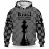 AOPH-U-Hobb-ChesBlacKing-Css-211202VY10 @ Chessboard Black King-Chess Chessboard King Most Powerful Piece 3D Hoodie