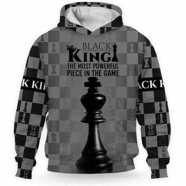 AOPH-U-Hobb-ChesBlacKing-Css-211202VY10 @ Chessboard Black King-Chess Chessboard King Most Powerful Piece 3D Hoodie