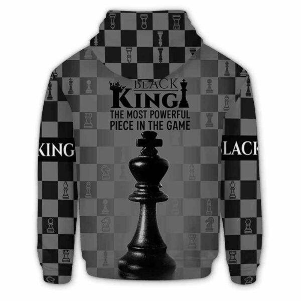 AOPH-U-Hobb-ChesBlacKing-Css-211202VY10 @ Chessboard Black King-Chess Chessboard King Most Powerful Piece 3D Hoodie