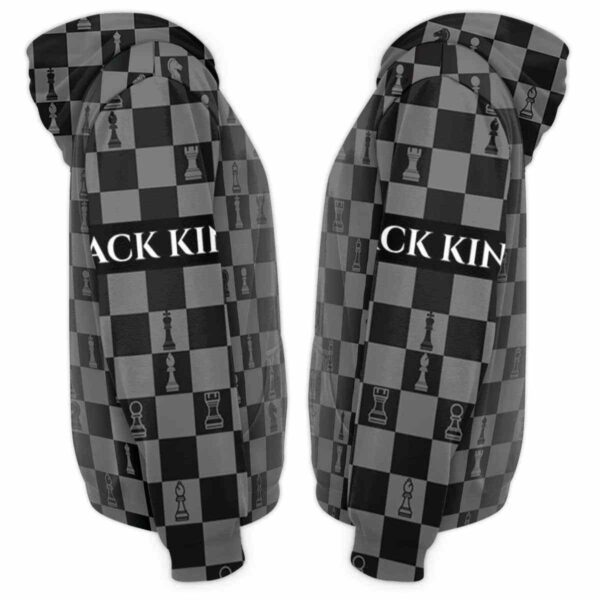 AOPH-U-Hobb-ChesBlacKing-Css-211202VY10 @ Chessboard Black King-Chess Chessboard King Most Powerful Piece 3D Hoodie