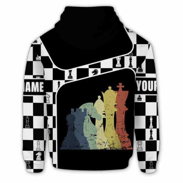 AOPH-U-Hobb-RetrKingLine-Css-211202VY10 @ Chess Retro King Line-Chess Retro Line Custom Name 3D Hoodie