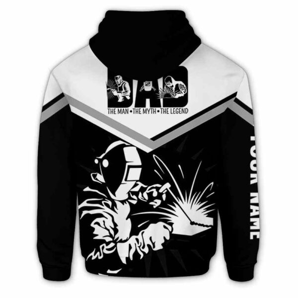 AOPH-U-Job-DMML-Wder-211206VY10 @ Welder Dad Man Myth Legend-Welder Black White Dad Man Myth Legend Custom Name 3D Hoodie