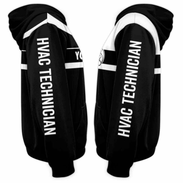 AOPH-U-Job-ST-HVAC-211209VY10 @ Hvac Skull Text-Hvac Techinician Black White Skull Custom Name 3D Hoodie