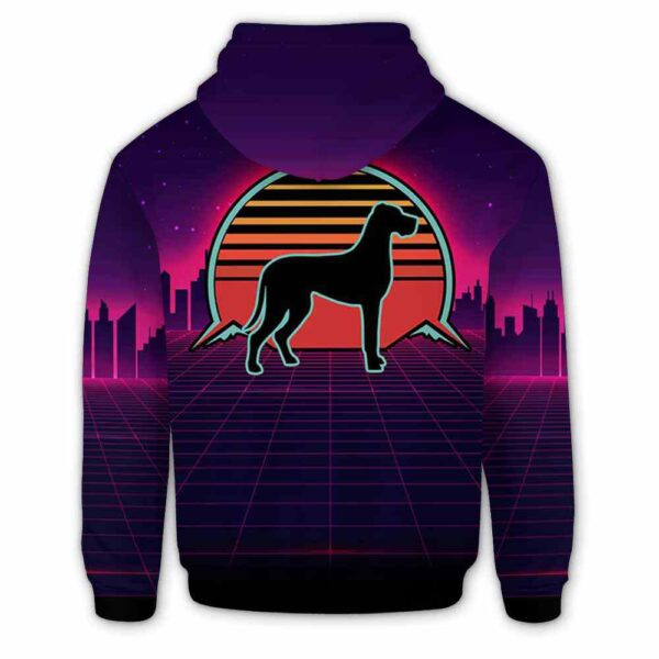 AOPH-U-Dog-RV8S-GrDn-211208VY10 @ Great Dane Retro Vintage 80s Style-Great Dane Vintage Retro Sunset 3D Hoodie