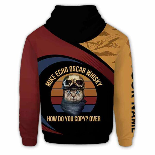 AOPH-U-Job-MPA-Plot-211208VY10 @ Pilot Meow Phonetic Alphabet-Pilot Funny Cat Speaking Custom Name 3D Hoodie