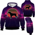 AOPH-U-Dog-RV8S-RotWei-211208VY10 @ Rottweiler Retro Vintage 80s Style-Rottweiler Vintage Retro Sunset 3D Hoodie