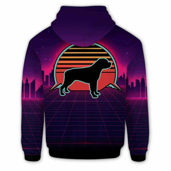 AOPH-U-Dog-RV8S-RotWei-211208VY10 @ Rottweiler Retro Vintage 80s Style-Rottweiler Vintage Retro Sunset 3D Hoodie