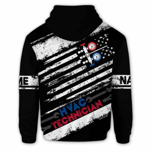 AOPH-U-Job-FL-HVAC-211209VY10 @ Hvac Flag Line-Hvac Techinician Usa Flag Line Custom Name 3D Hoodie