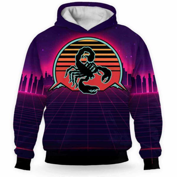 AOPH-U-Age-RV8S-Scp-211207VY10 @ Scorpio Retro Vintage 80s Style-Scorpio Vintage Retro Sunset 3D Hoodie