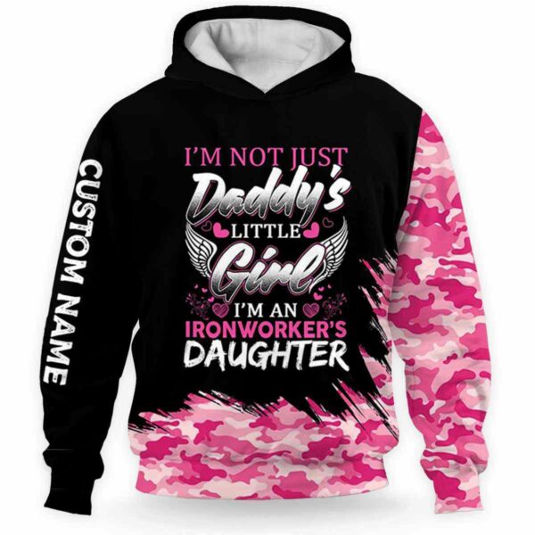 AOPH-U-Job-PLG-Irwo-211218VY10 @ Ironworker Pink Little Gir-Ironworker Daughter Little Girl Custom Name 3D Hoodie
