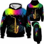 AOPH-U-Hobb-SSP-Jazz-211210VY10 @ Jazz Saxophonist Sax Playe-Jazz Heartbeat Music Saxophone Custom Name 3D Hoodie
