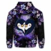 AOPH-U-Ani-FVC-Pgne-211218NA10 @ Penguin Floral Valentine cop-Penguin Floral Heart Couple Cute 3D Hoodie