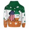 AOPH-U-Ctry-IAFS-Irsh-211214VY10 @ Irish American Flag Shamroc-Irish Shamrock Usa Ireland Flag Custom Name 3D Hoodie