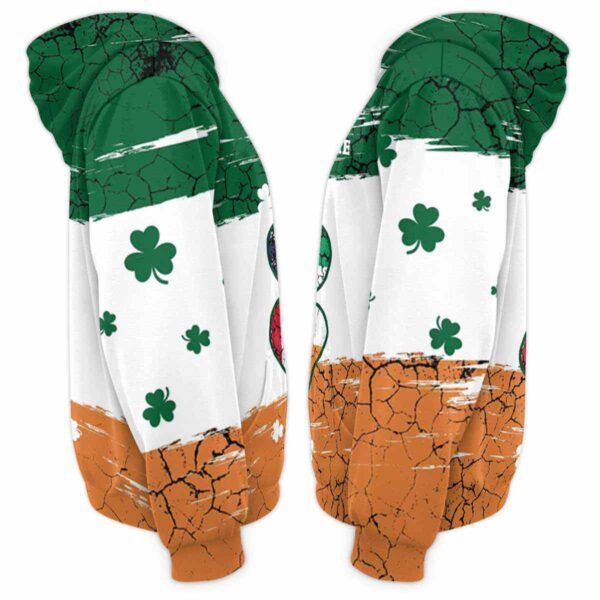 AOPH-U-Ctry-IAFS-Irsh-211214VY10 @ Irish American Flag Shamroc-Irish Shamrock Usa Ireland Flag Custom Name 3D Hoodie