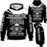 AOPH-U-Job-ST-Tker-211217VY10 @ Truck Driver Skull Truck-Truck Driver Skull You Would Be Hungry Custom Name 3D Hoodie