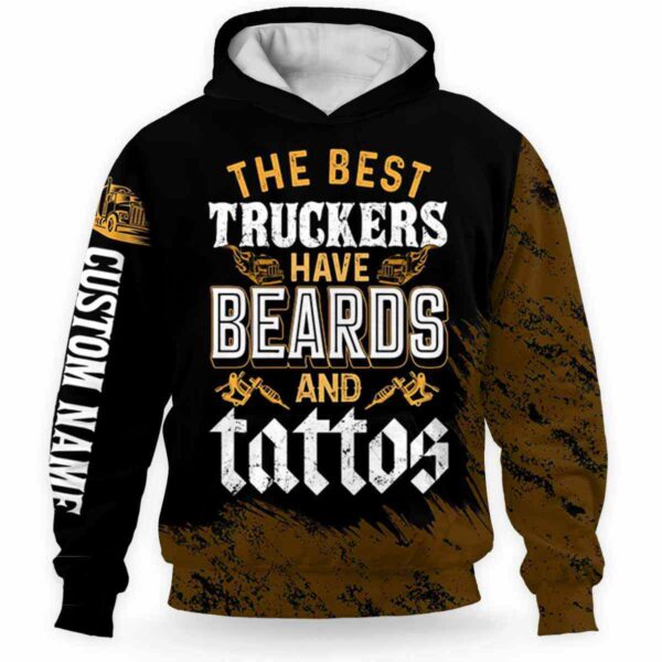 AOPH-U-Job-TT-Tker-211217VY10 @ Truck Driver Tatto Trucke-Truck Driver Beards And Tattoos Custom Name 3D Hoodie