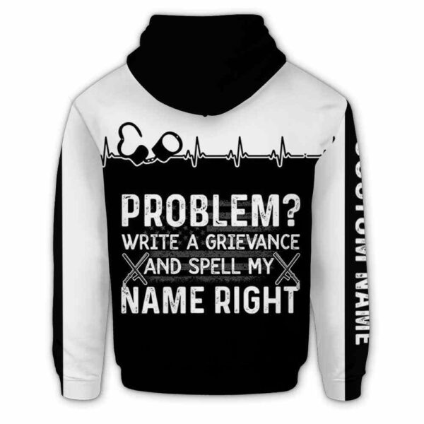 AOPH-U-Job-FHH-Cor-211216VY10 @ Correctional Officer Flag Heartbeat Handcuff-Correctional Officer Heartbeat Handcuff Spell Custom Name 3D Hoodie