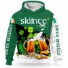 AOPH-U-Ctry-SS-Irsh-211214VY10 @ Irish Slainte Shamroc-Irish Shamrock Slainte Beer Custom Name 3D Hoodie