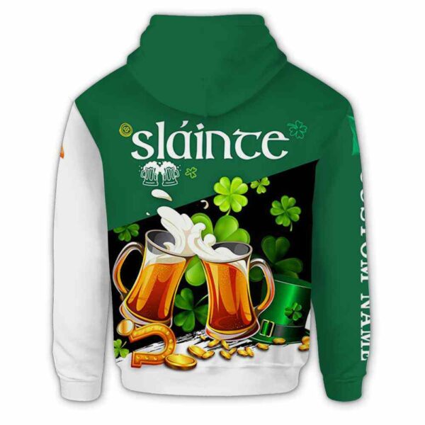 AOPH-U-Ctry-SS-Irsh-211214VY10 @ Irish Slainte Shamroc-Irish Shamrock Slainte Beer Custom Name 3D Hoodie