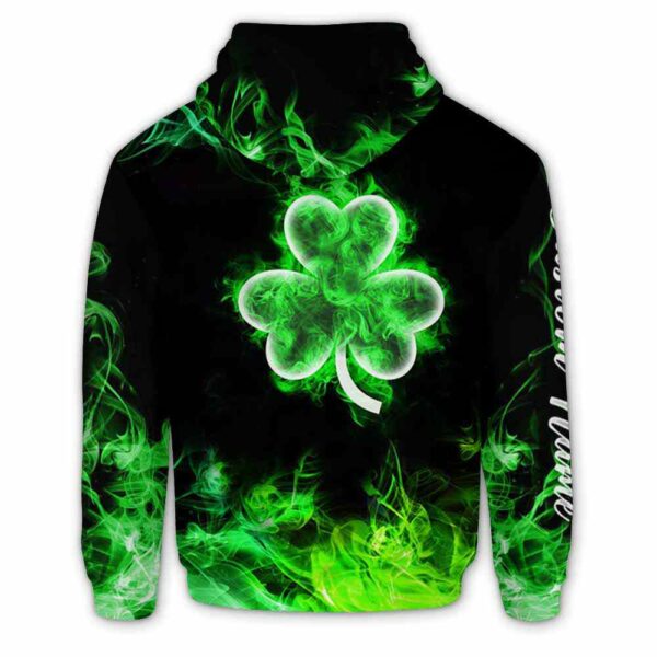 AOPH-U-Ctry-RF-Irsh-211214VY10 @ Irish Rainbow Flam-Irish Shamrock Green Flame Custom Name 3D Hoodie