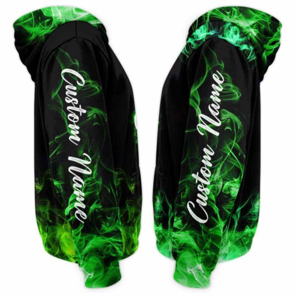 AOPH-U-Ctry-RF-Irsh-211214VY10 @ Irish Rainbow Flam-Irish Shamrock Green Flame Custom Name 3D Hoodie