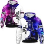 AOPH-U-Hobb-GKAQ-Dgof-211221VY10 @ Disc Golf Galaxy King and Quee-Disc Golf King And Queen Matching Couple 3D Hoodie