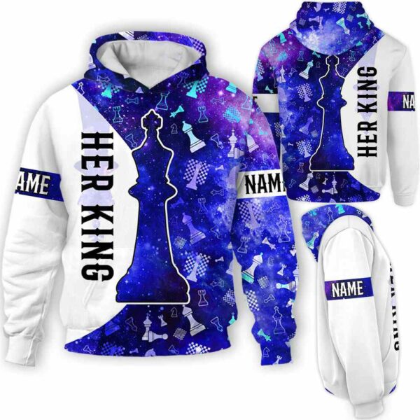 AOPH-U-Hobb-GKAQ-Css-211221VY10 @ Chess Galaxy King and Quee-Chess King And Queen Matching Couple 3D Hoodie