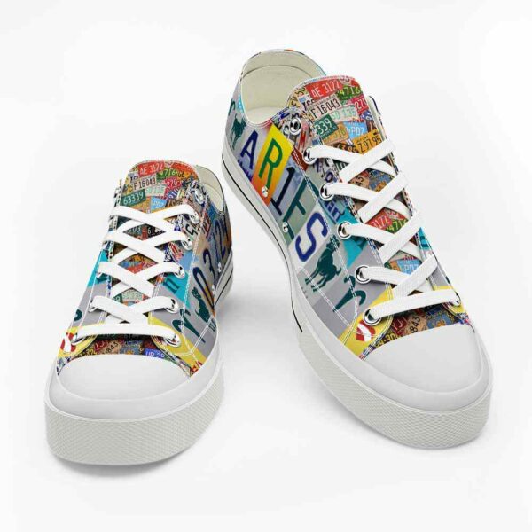 LTS-U-Age-ZS-Ari-220124NA10 @ Aries Zodiac Sig-Aries License Plate Low Top Shoes