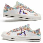 LTS-U-Dog-WFM-Dach-220124VY10 @ Dachshund Watercolor Flower Mandal-Dachshund Watercolor Colorful Mandala Low Top Shoes