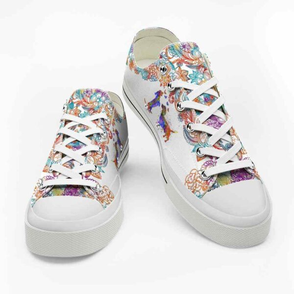 LTS-U-Dog-WFM-Dach-220124VY10 @ Dachshund Watercolor Flower Mandal-Dachshund Watercolor Colorful Mandala Low Top Shoes