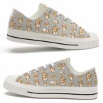 LTS-U-Dog-PNB-Corgi-220124NA10 @ Corgi Pattern Nude B-Corgi Cute Pattern Low Top Shoes