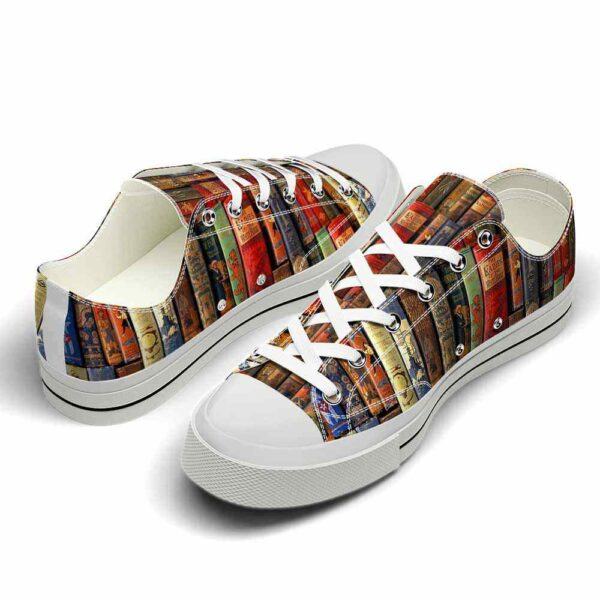 LTS-U-Hobb-S-Book-220124NA10 @ Book Spine-Book Book Spines Pattern Low Top Shoes