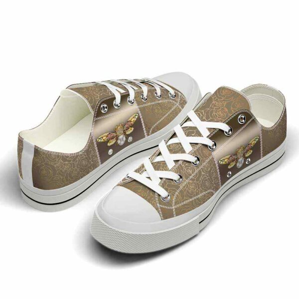 LTS-U-Ani-RG-Bee-220124VY10 @ Bee Rose Gol-Bee Rose Gold Low Top Shoes