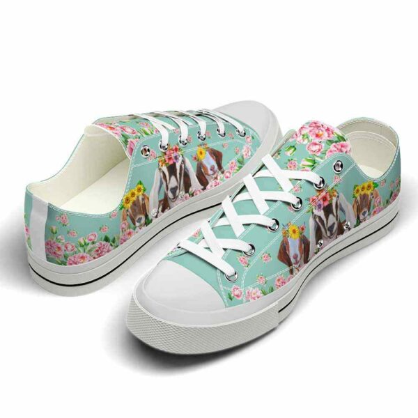 LTS-U-Ani-PF-Goat-220124VY10 @ Goat Pink Flora-Goat Pink Flowers Low Top Shoes
