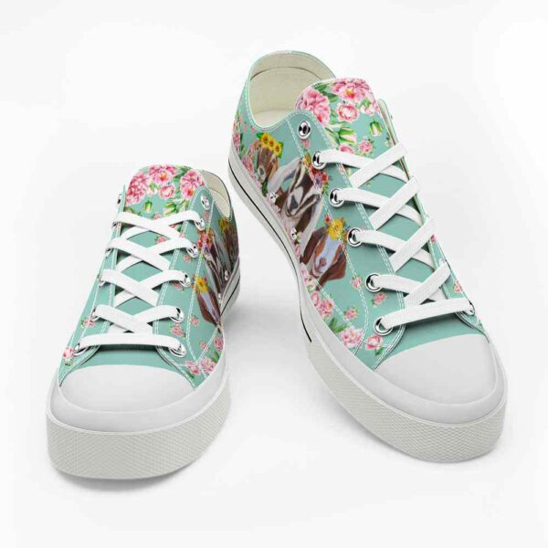 LTS-U-Ani-PF-Goat-220124VY10 @ Goat Pink Flora-Goat Pink Flowers Low Top Shoes