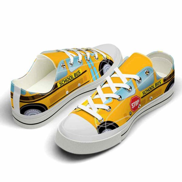 LTS-U-Job-SV-Sbdr-220124VY10 @ Bus Driver School Vehicl-School Bus Driver Yellow Bus Low Top Shoes