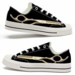 LTS-U-Job-SD-Hsty-220124VY10 @ Hair Stylist Scissor Dar-Hairstylist Gold Scissors Black Low Top Shoes