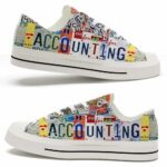 LTS-U-Job-CP-Acc-220124NA10 @ Accounting Colorful Plate-Accountant License Plate Low Top Shoes