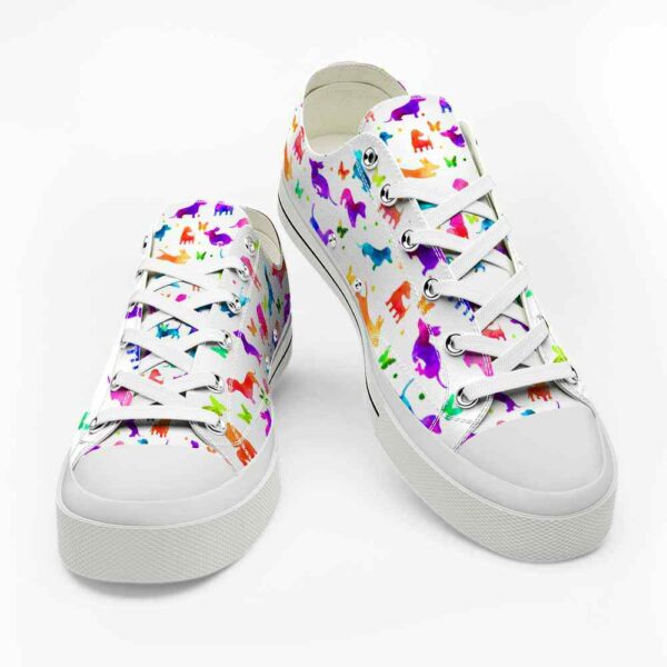 LTS-U-Dog-PC-Dach-220124VY10 @ Dachshund Pattern Colorfu-Dachshund Colorful Pattern Butterflies Low Top Shoes